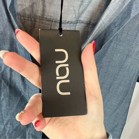 Nau Short Sleeve Twisted Shirt Dress, size 10 NWT - Picture 4 of 13